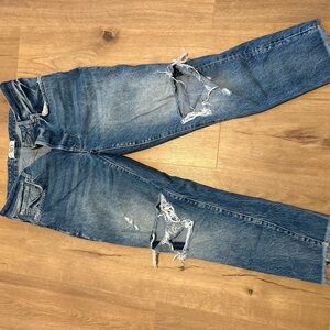 Men's Distressed Blue Jeans